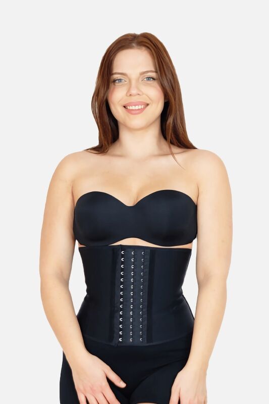 Short Latex Waist Trainer Woman - Black - 4