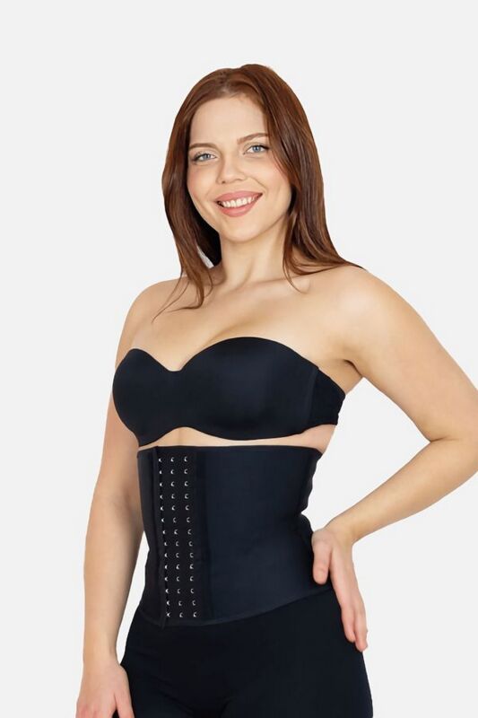 Short Latex Waist Trainer Woman - Black - 1