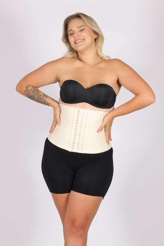 Short Latex Waist Trainer Woman Beige - 1