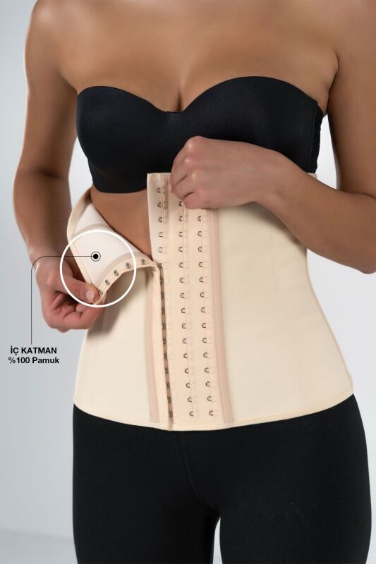 Latex Waist Trainer Beige - 4