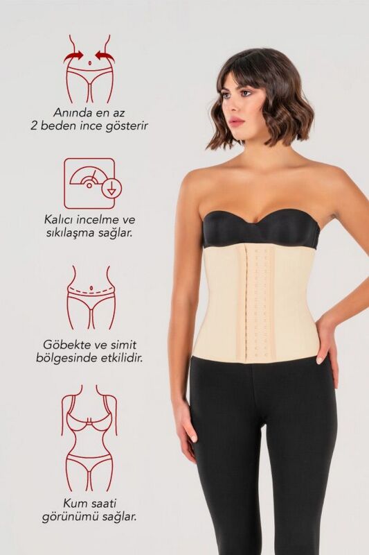 Latex Waist Trainer Beige - 3