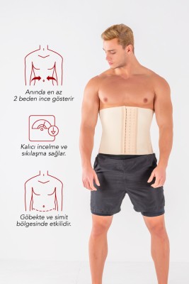 Latex Waist Trainer Man Beige - 3