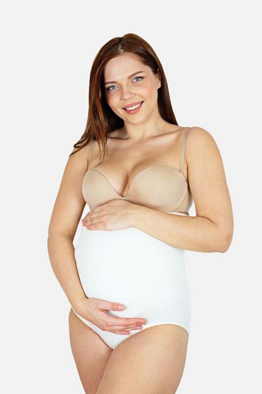 Natural Bamboo Pregnant Slip With Abdominal Support White - 1