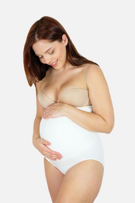 Natural Bamboo Pregnant Slip With Abdominal Support White - 2