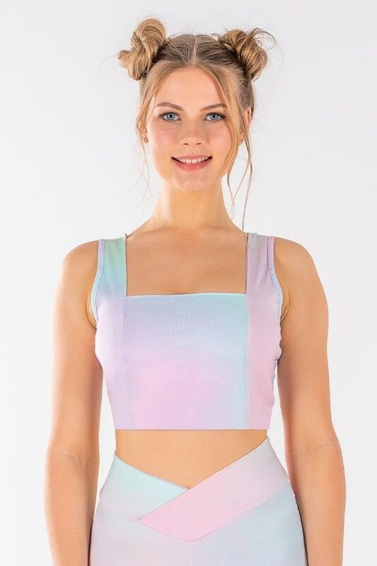 Polymer Sports Bra with Tie-Dye Pattern - YAMUNA