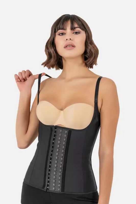 Premium Latex Waist Trainer With Straps Black - 5