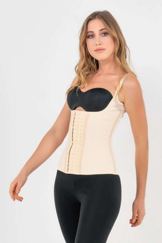 Premium Latex Waist Trainer With Straps Beige - 6