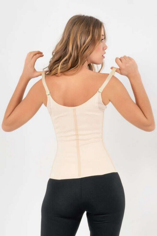 Premium Latex Waist Trainer With Straps Beige - 2