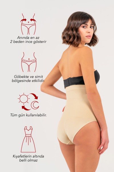 High Waist Slip Shapewear Beige - 4