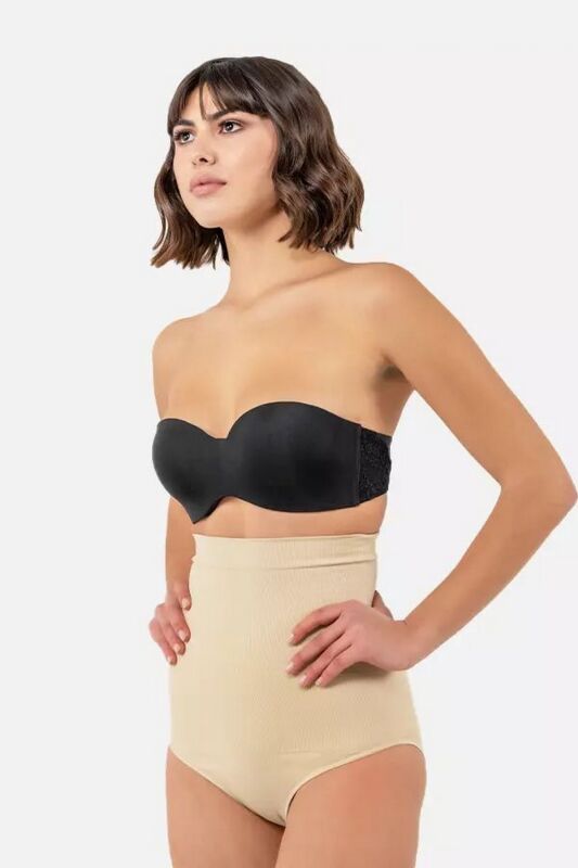 High Waist Slip Shapewear Beige - 2